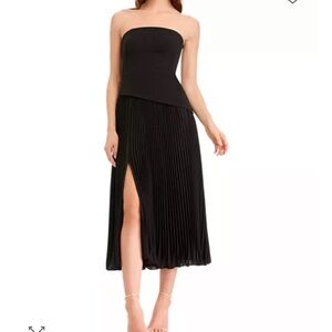 New Dress The Population Kacey Strapless Midi Dress in Black